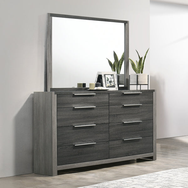 English Elm Modern Five-Drawer Storage Chest with Full-Extension Dovetail Drawers and Sleek Metal Handles, 38W Gray 67 L x 19 W x 43 H B2741P405636