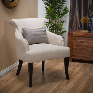 English Elm Christopher Knight Home® - ARM CHAIR Filmore Light Beige Fabric Accent Chair with Plush Teddy-Cuddle Comfort & Birch Legs, Cozy Modern Design 57669.00