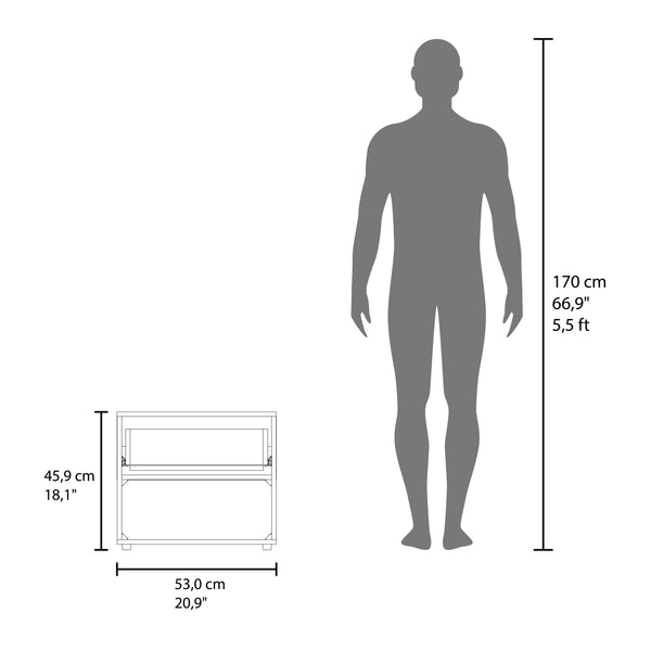 English Elm Alpine 18" High One Drawer Nightstand Dark Walnut — Compact Modern Side Table with Shelf & Drawer B070P286442