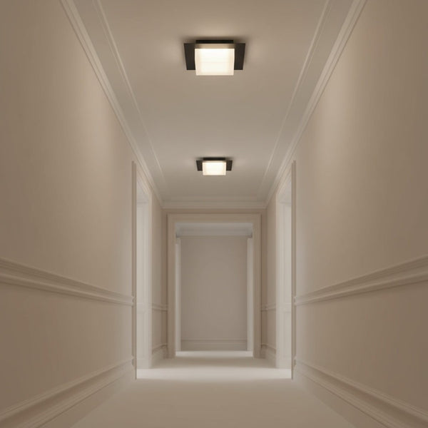 English Elm 8 Inch Square Led Flush Mount Dimmable Ceiling Light with Selectable Color Temperature Black B370P399078