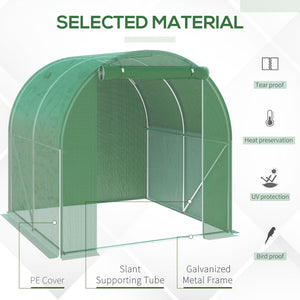 English Elm Outsunny Walk-in Tunnel Greenhouse Steel Frame Pe Cover Uv Protection Season Extender W2225P229101