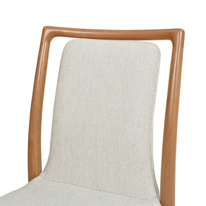 English Elm Jennifer Taylor Home - Scandi Natural Light Brown Wood Dining Chair Set of 2 — White Stain‑Resistant Polyester, Solid Rubberwood Finish B2719P238261
