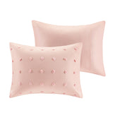 Urban Habitat Brooklyn Shabby Chic Cotton Jacquard Comforter Set with Euro Shams and Throw Pillows UH10-0204 Pink