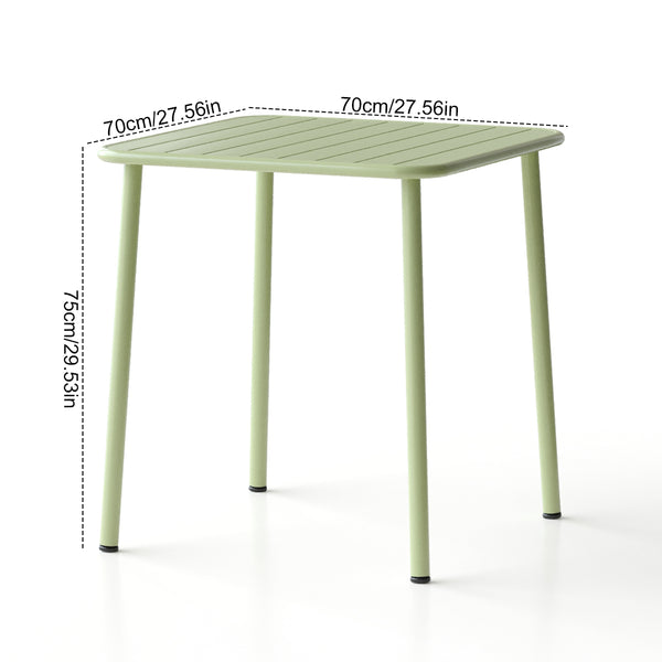 English Elm Sera outdoor square table - waterproof metal courtyard bistro table for balcony, villa, versatile seating Antique Green W3318P308266