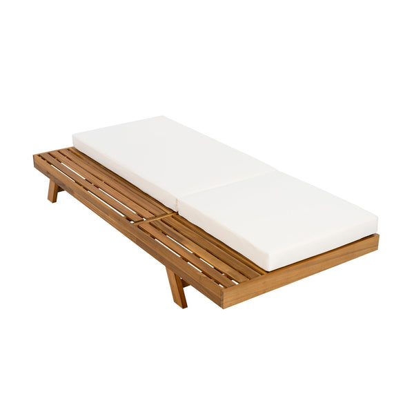 English Elm Christopher Knight Home® - Lounge Chaise Set - Durable Acacia Wood With Cream Water-Resistant Cushions & Adjustable Recline N770P253442T_65429.00CUSH