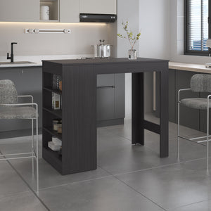 English Elm Greer Vertical Bar Table with 4 Open Shelves, Compact Space-Saving Home Bar for Small Rooms B200P362008