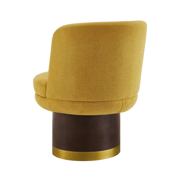 English Elm 360°swivel Chenille Barrel Chair Mid-century Round Seat for Living Room or Bedroom N763P331762L