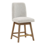 OSP Home Furnishings Finley 26” Swivel Counter Stool  - Set of 2 Parchment/Med Oak