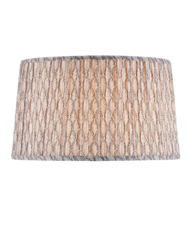 Currey & Company Plume Elegant Gray Pleated Lamp Shade - Unique Fan-like Design By Lacefield Designs For Chic Spaces Gray Cotton 0900-6005-currey-company