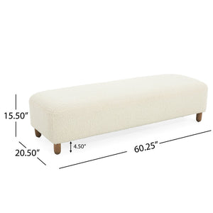 English Elm Comfortable Rectangular Bench Ottoman Foam Cushioned Pine Frame for Living Room Use N769P419107W