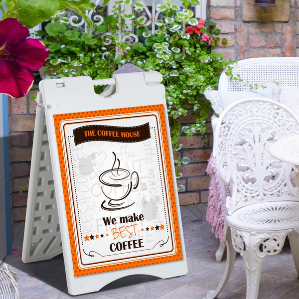 English Elm A Frame Sidewalk Sign Weatherproof Hdpe Build with Weighted Base for Outdoor Use W2225P250034