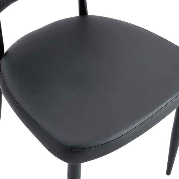 English Elm Table Set 42 Inch Round Wood Grain Mdf with Glass Inlay and 4 Ergonomic Chairs Brown+Black W1151S04500