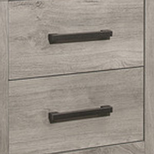 English Elm Deena 2 Drawer Nightstand Wood Grain Gray Finish with Metal Handles for Bedroom B056P416823