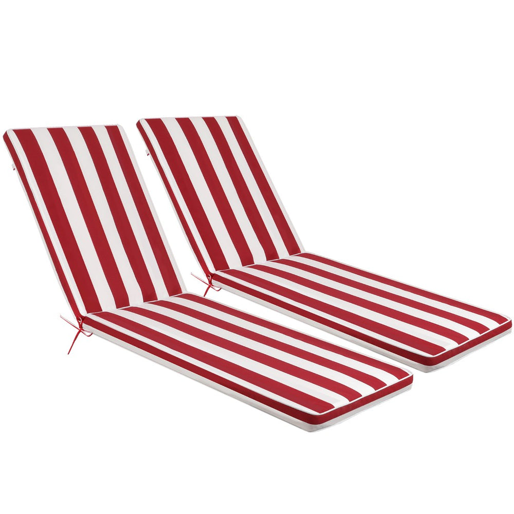 English Elm 2pcs Outdoor Chaise Lounge Cushions Uv Resistant Stripe Polyester Patio Set W2911P203974