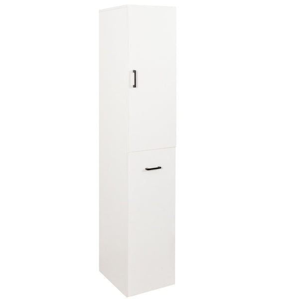 English Elm Kitchen Pantry Cabinet Freestanding Tall Storage with Pull Out Shelves Slim White Design W331P373803