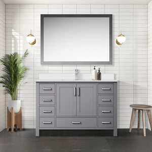 English Elm Dark Grey Solid Wood Bath Vanity 48" W x 22" D with Cultured Marble Top, Soft-Close Drawers & Storage B2731P259067