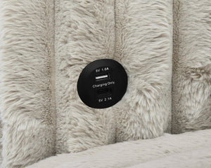 English Elm 122 Plush U-Shape Sectional Sofa Bed with USB Ports, Hidden Storage Chaise & Spacious Armrest Comfort khaki W1417S00080