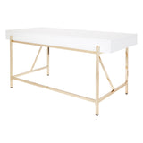 OSP Home Furnishings Broadway Desk White/Gold