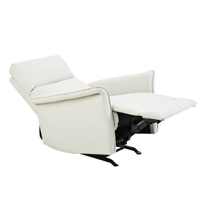 English Elm Manual Rocker Recliner Chair In Soft Pu Leather - Space-Saving Comfort For Nurseries & Living Rooms W1028S00048