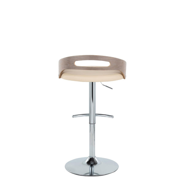 English Elm Adjustable Swivel Barstools Set of 2 Faux Leather Cream Padded Counter Seating B202S02166