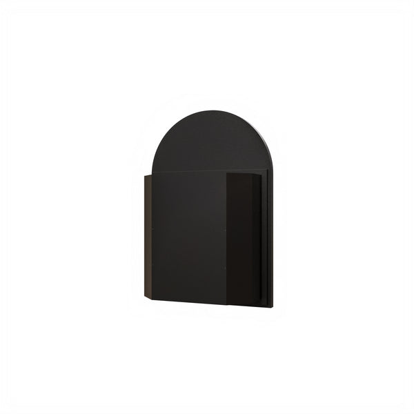 English Elm 18x24 Metal Corner Medicine Cabinet with Arched Mirror, Adjustable Glass Shelves, Moisture-Proof Organizer Black W1435P312260