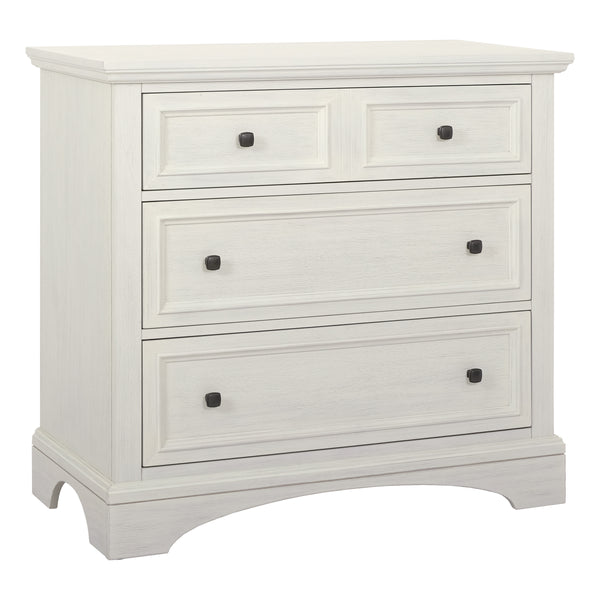 OSP Home Furnishings Farmhouse Basics 3 Drawer Chest Rustic White
