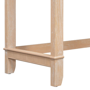 English Elm TREXM Retro 4-Piece Space-Saving Bar Table Set with 3 Stools, USB Power Strip, Storage Drawers Natural ST000145AAD