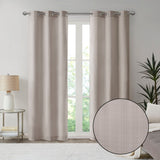 Madison Park Galen Casual Basketweave Room Darkening Curtain Panel Pair MP40-7923 Taupe