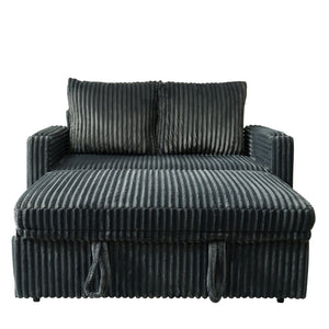English Elm 53-inch Corduroy Recliner Sofa Bed with Usb Port Five Position Backrest Adjustment W2564P335437