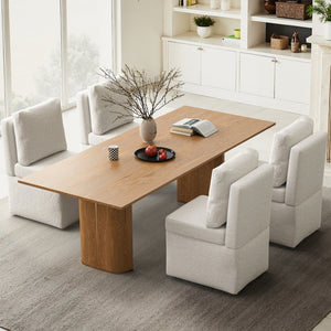 English Elm Armless Corduroy Accent Chair with Dense Cushion for Bedroom or Living Room T3623P430761