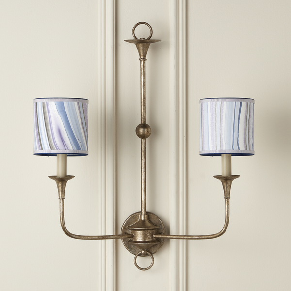 Marble Lavender Agate Drum Chandelier Shade – Artisan-Made, Unique Patterns for Chic Decor