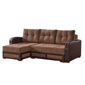 English Elm Primenest Azura Convertible Sectional Sofa With Hidden Storage And Cozy Sleeper Feature, Brown Chenille B030P305117-GIGA