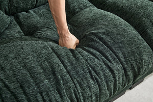 English Elm Casual Chenille Pleated Sofa - Modern Green 3-Seater With Stylish Comfort For Any Living Space W2100S00316