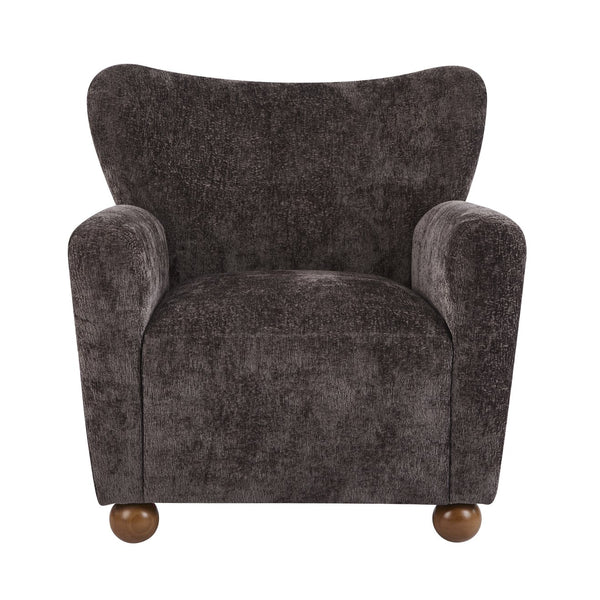 English Elm Christopher Knight Home® - Cozy Wingback Armchair with Plush Bouclé Upholstery, Solid Wood Legs, Timeless Elegant Comfort Dark Brown,Teak 32 L x 29.5 W x 26.75 H N776P293322D