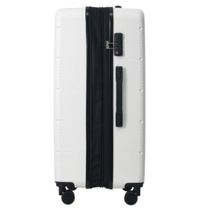 English Elm Luggage 5 Piece Hardside Abs Set with Front Access Carry on and Tsa Spinner Wheels White N732P391557K