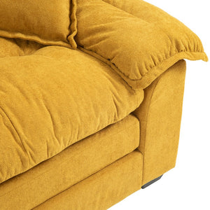 English Elm 84" Chenille Sofa Loveseat with Memory Foam & Pocket Springs, Plush Dual-Layer Comfort, Sturdy Frame Yellow W676S00012