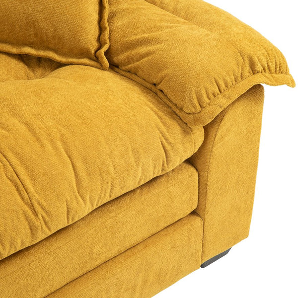 English Elm 84" Chenille Sofa Loveseat with Memory Foam & Pocket Springs, Plush Dual-Layer Comfort, Sturdy Frame Yellow W676S00012