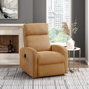 English Elm Contemporary Power Lift Chair Recliner with Plush Corduroy, Foam-Over-Coil Support & Side Pocket Yellow 31 L x 29 W x 24 H B011P395834