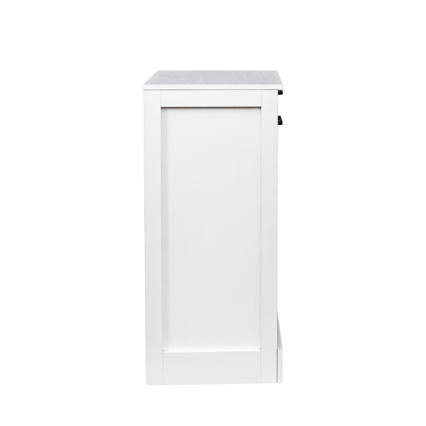 English Elm brown modular 28-bottle wine cabinet buffet bar with melamine finish, sturdy particleboard storage, sleek design White W331P266134