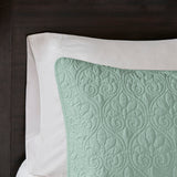 Madison Park Quebec Transitional Reversible Quilt Set MP13-482 Seafoam