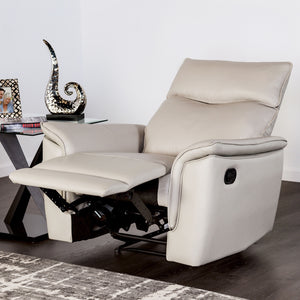 English Elm Transitional Multi-Function Glider Recliner with Channel Back, Cup Holders, Hidden Storage, Upholstered Comfort taupe 40 L x 31 W x 28 H B2741P387108