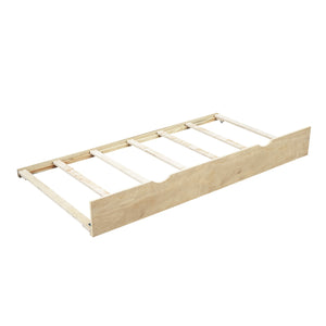 English Elm Twin Size Daybed with Trundle, Built-In Storage Cabinets, Curved Details and Dual USB Ports for Small Spaces Wood GX000353AAD