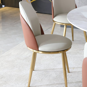 English Elm Modern Sintered Stone Round Dining Set with Lazy Susan Seats Six for Any Dinette W2699S00088
