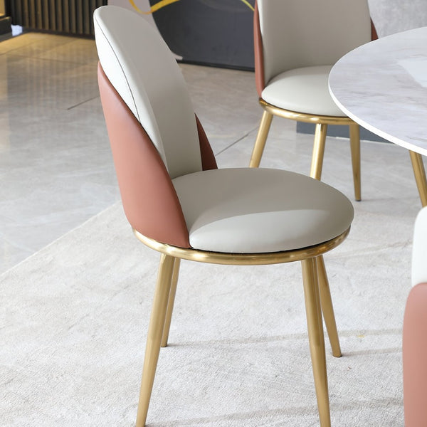 English Elm Modern Sintered Stone Round Dining Set with Lazy Susan Seats Six for Any Dinette W2699S00088