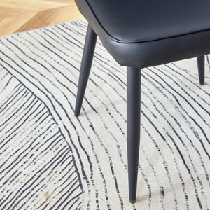 English Elm Table Modern Black Marble Dining Set With 6 Ergonomic Pu Chairs - Stylish, Stable & Easy To Assemble! W1151S02526-GIGA