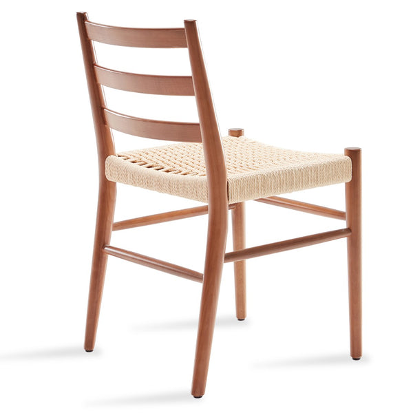 English Elm Dining Chairs with Handwoven Rope Seats and Iron Frame Mid Century Modern Set of 2 Beige,Walnut T3623P431442