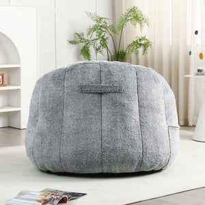 English Elm Bean Bag Chair – Cozy Faux-Fur Sofa With Armrests, High-Density Foam, Stylish For Living Room & More W2200P313806