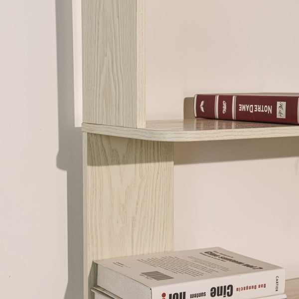 English Elm 90cm L-shaped Corner Bookcase Five Tier Mdf Open Shelving for Living Room Office W2899P444151