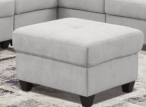 English Elm Sectional Sofa - Luxurious Light Gray Microfiber With Supportive Cushions & Integrated Cup Holders B205S00080-GIGA