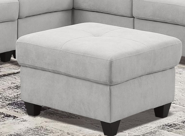 English Elm Sectional Sofa - Luxurious Light Gray Microfiber With Supportive Cushions & Integrated Cup Holders B205S00080-GIGA